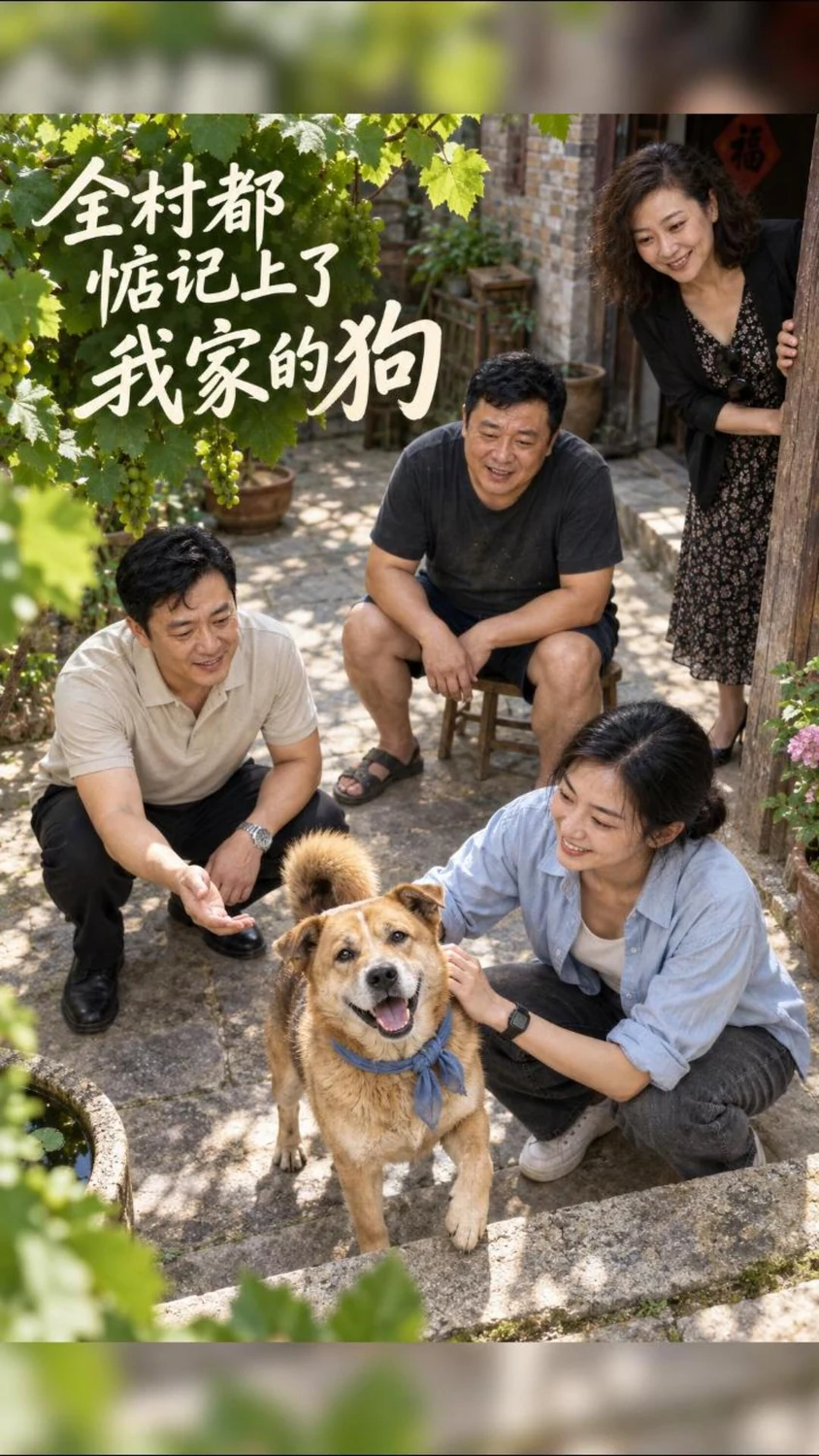 《全村都惦记上了我家的狗》中的黄豆与一家人